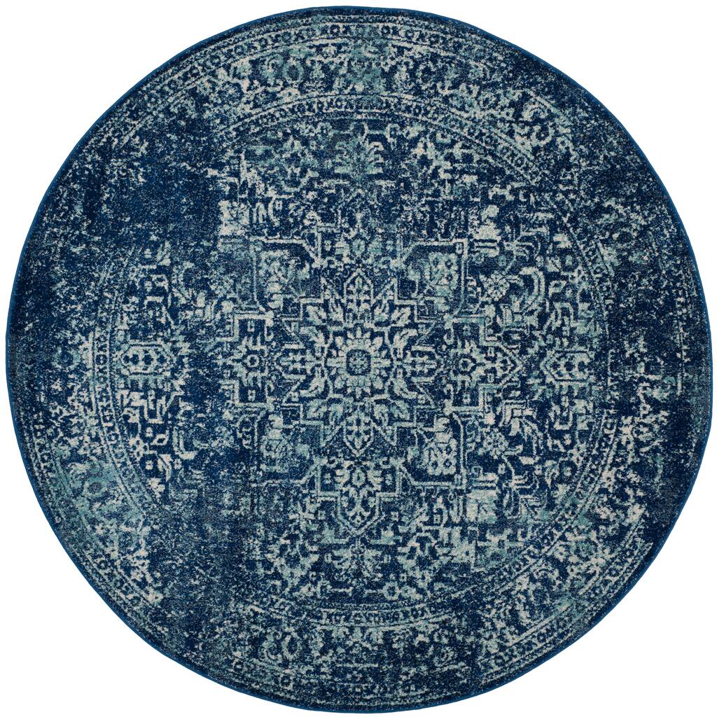 Evoke Distressed Border 3 X Round Area Rug